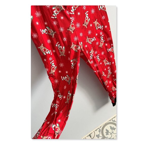 Matching Family Pajamas Reindeer Antler Zipper Onesie RED SZ M / DAD - Picture 7 of 12